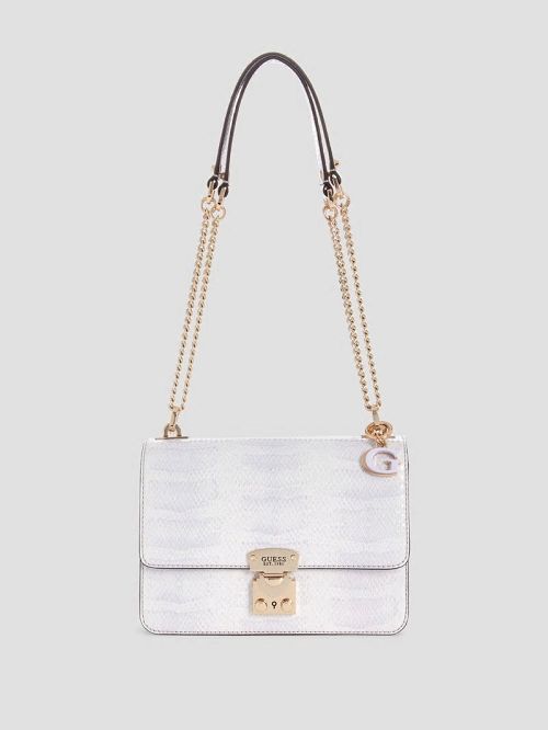 Guess Eliette Snakeskin Convertible Crossbody Paars | GUESS-SN29113