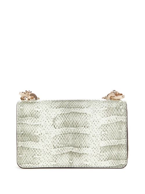 Guess Eliette Snakeskin Mini Convertible Crossbody Bruin | GUESS-SN28876