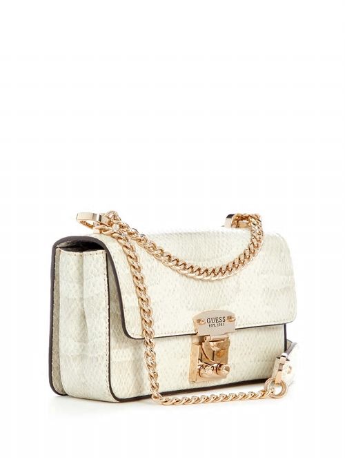 Guess Eliette Snakeskin Mini Convertible Crossbody Bruin | GUESS-SN29070