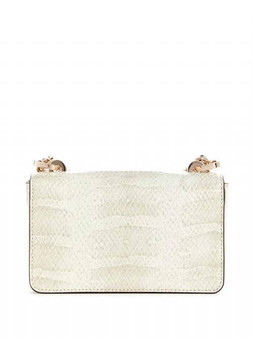 Guess Eliette Snakeskin Mini Convertible Crossbody Bruin | GUESS-SN29070