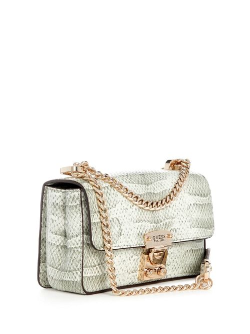 Guess Eliette Snakeskin Mini Convertible Crossbody Bruin | GUESS-SN29103