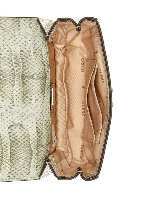 Guess Eliette Snakeskin Mini Convertible Crossbody Bruin | GUESS-SN29103