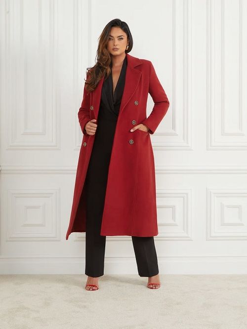Guess Eliza Wool-Blend Coat Rood | GUESS-SN27903