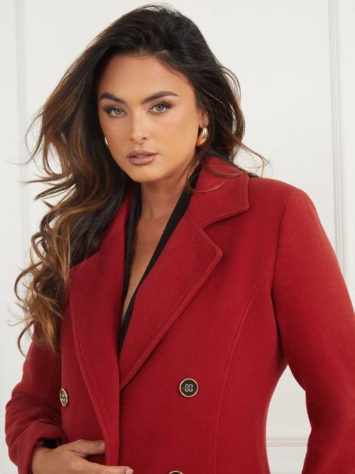 Guess Eliza Wool-Blend Coat Rood | GUESS-SN27903