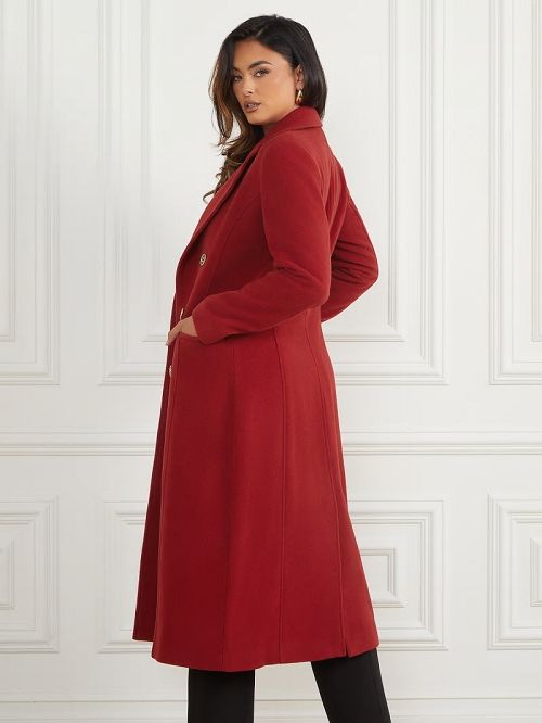 Guess Eliza Wool-Blend Coat Rood | GUESS-SN27903