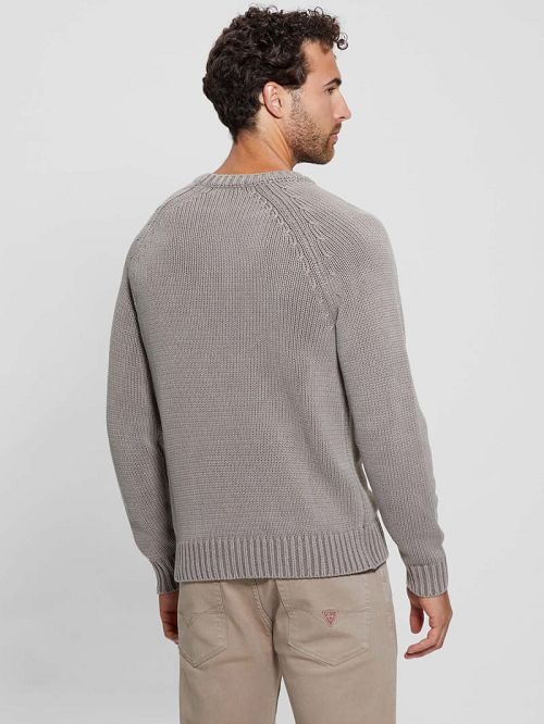 Guess Ellery Stitched Logo Sweater Bruin | GUESS-SN31061
