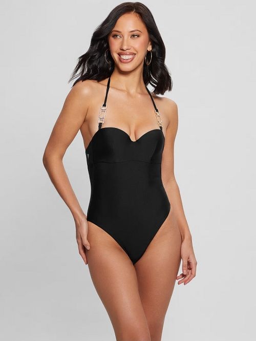 Guess Embellished One-Piece Swimsuit Zwart | GUESS-SN28538