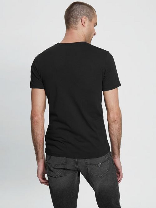 Guess Embossed Logo Tee Zwart | GUESS-SN30518