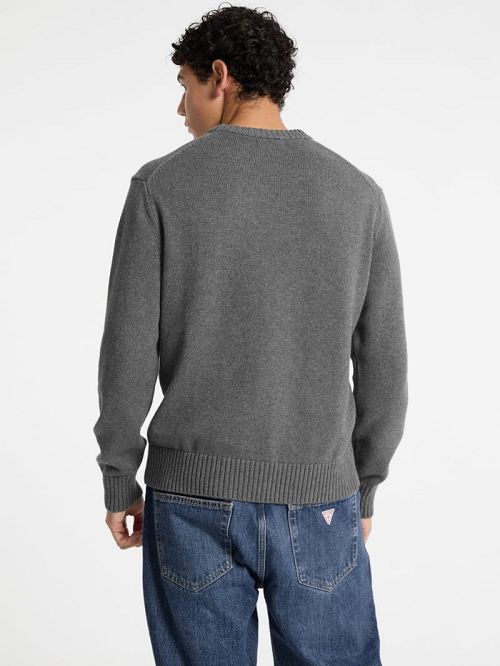 Guess Embroidered Logo Sweater Grijs | GUESS-SN30997