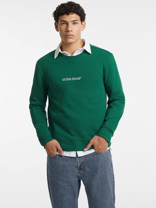 Guess Embroidered Logo Sweater Groen | GUESS-SN30911