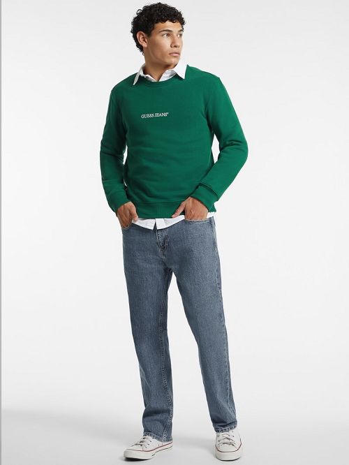 Guess Embroidered Logo Sweater Groen | GUESS-SN30911