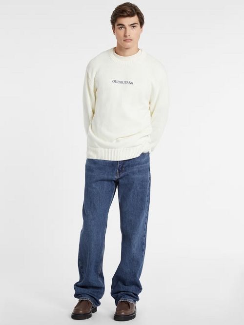 Guess Embroidered Logo Sweater Wit | GUESS-SN30982