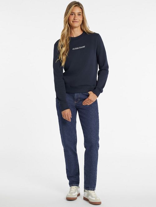 Guess Embroidered Logo Sweatshirt Blauw | GUESS-SN28375