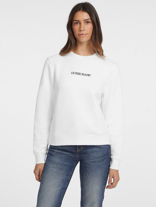 Guess Embroidered Logo Sweatshirt Wit | GUESS-SN28380