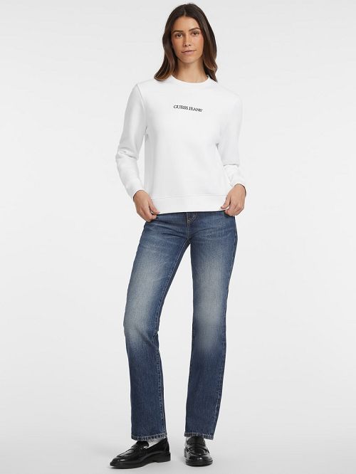 Guess Embroidered Logo Sweatshirt Wit | GUESS-SN28380