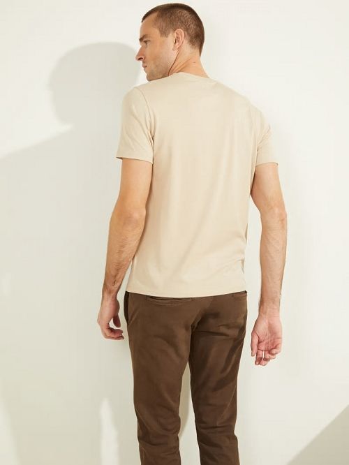 Guess Embroidered Logo Tee Beige | GUESS-SN30540