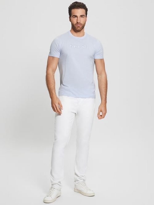 Guess Embroidered Logo Tee Blauw | GUESS-SN30543