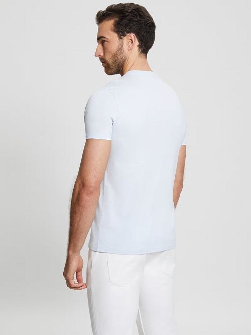Guess Embroidered Logo Tee Blauw | GUESS-SN30543