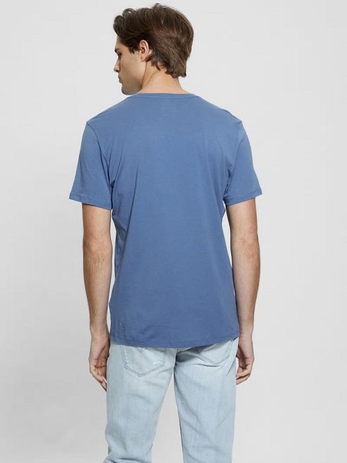 Guess Embroidered Logo Tee Blauw | GUESS-SN30548