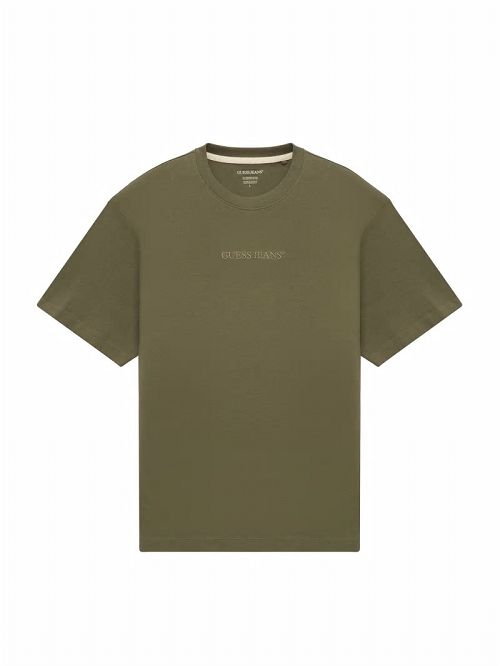 Guess Embroidered Logo Tee Groen | GUESS-SN30506