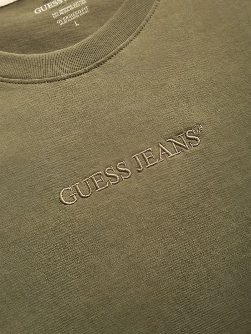 Guess Embroidered Logo Tee Groen | GUESS-SN30506