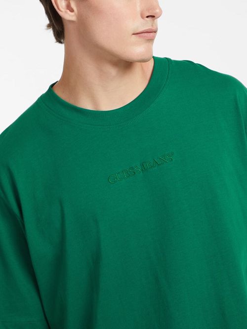 Guess Embroidered Logo Tee Groen | GUESS-SN30573