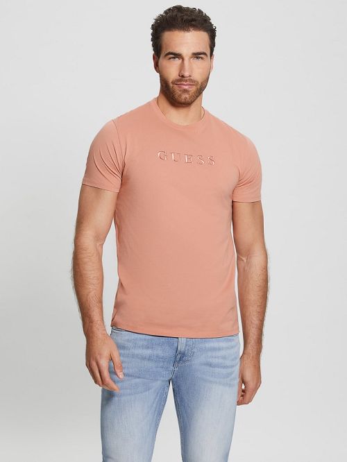 Guess Embroidered Logo Tee Roze | GUESS-SN30549