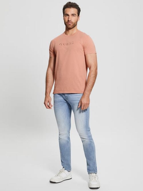 Guess Embroidered Logo Tee Roze | GUESS-SN30549