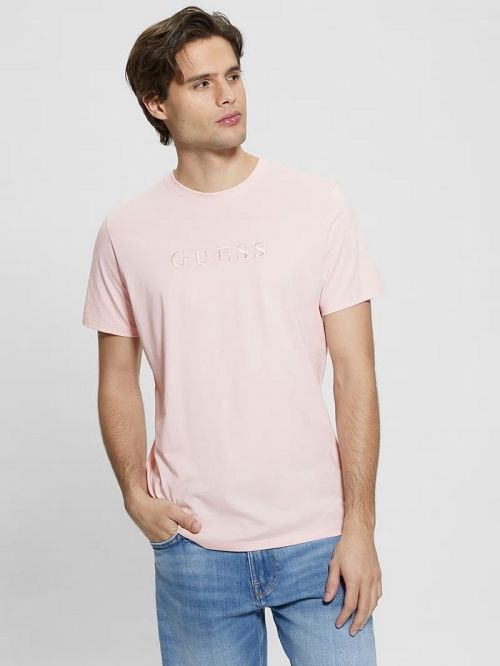 Guess Embroidered Logo Tee Roze | GUESS-SN30586