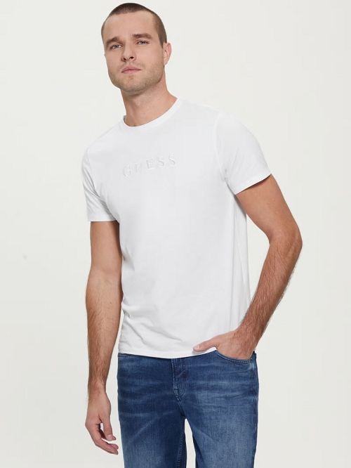 Guess Embroidered Logo Tee Wit | GUESS-SN30551