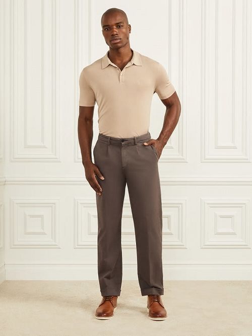 Guess Embroidered Polo Beige | GUESS-SN31141