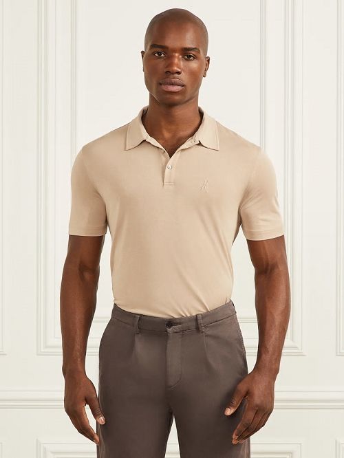 Guess Embroidered Polo Beige | GUESS-SN31141