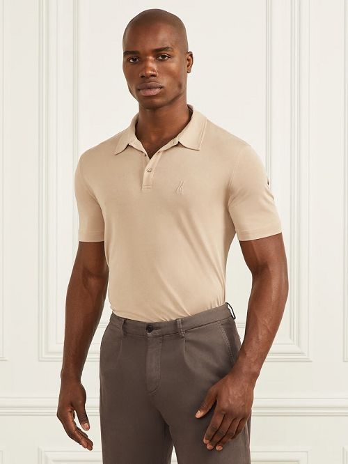 Guess Embroidered Polo Beige | GUESS-SN31141