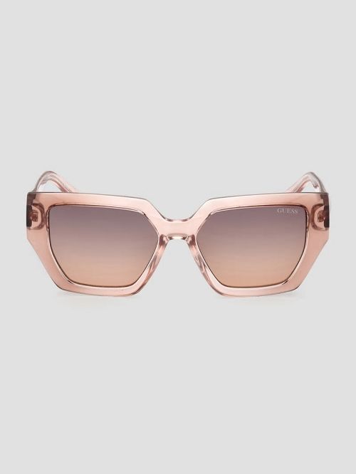Guess Emilia Geometric Plastic Sunglasses Bruin | GUESS-SN30069