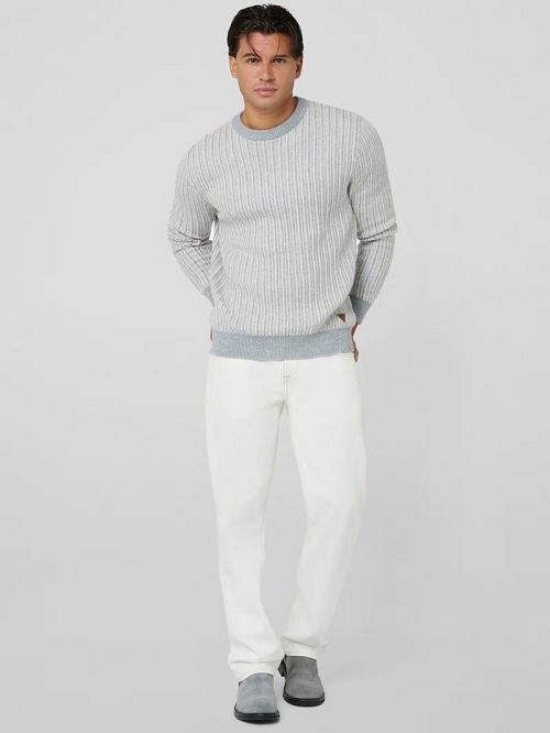 Guess Emmanuel Ribbed Sweater Grijs | GUESS-SN31015