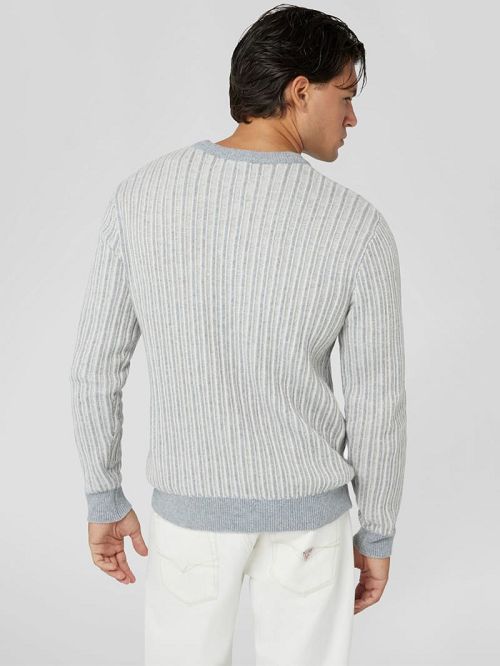 Guess Emmanuel Ribbed Sweater Grijs | GUESS-SN31015