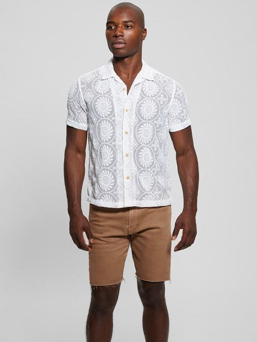 Guess Emory Embroidery Shirt Wit | GUESS-SN31275