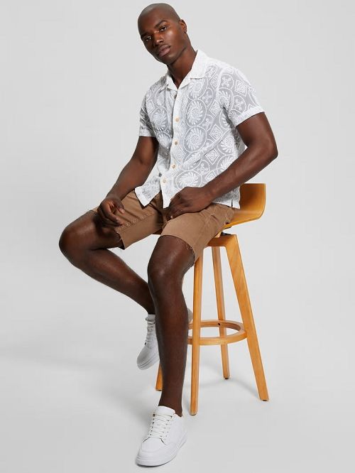 Guess Emory Embroidery Shirt Wit | GUESS-SN31275