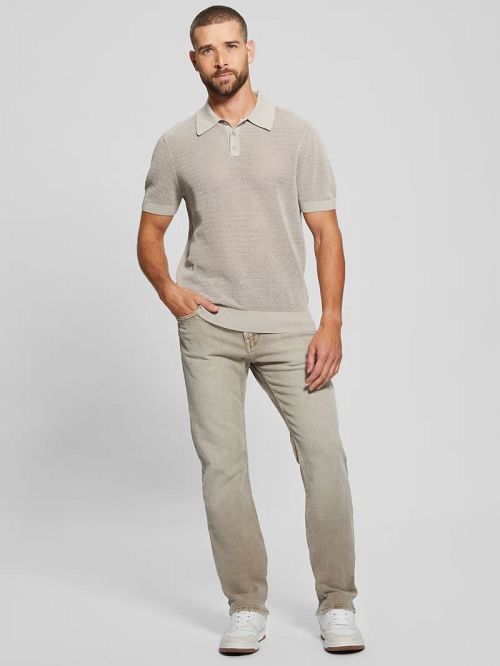 Guess Eric Herringbone Polo Beige | GUESS-SN31103