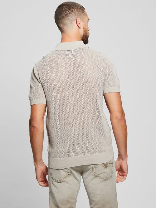 Guess Eric Herringbone Polo Beige | GUESS-SN31103