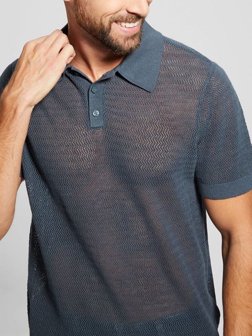 Guess Eric Herringbone Polo Grijs | GUESS-SN31106