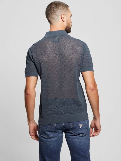 Guess Eric Herringbone Polo Grijs | GUESS-SN31106