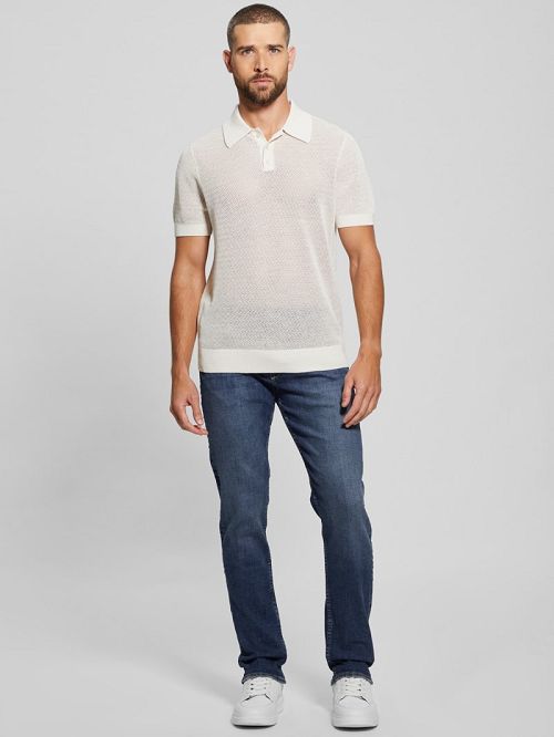 Guess Eric Herringbone Polo Wit | GUESS-SN31105
