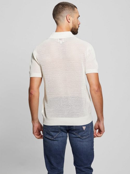 Guess Eric Herringbone Polo Wit | GUESS-SN31105