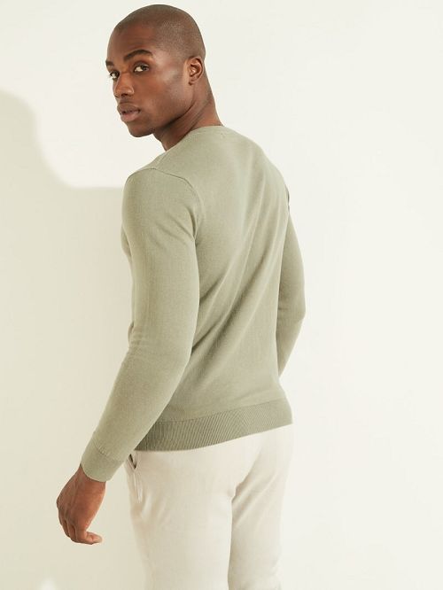 Guess Essential Crewneck Sweater Groen | GUESS-SN30936