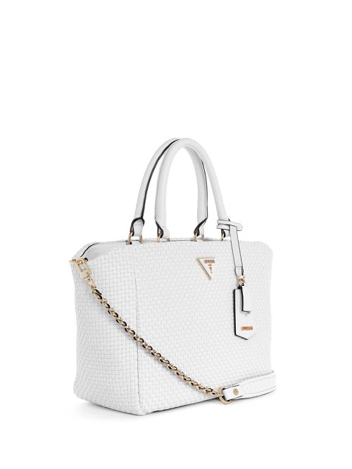 Guess Etel Woven Girlfriend Satchel Wit | GUESS-SN29212