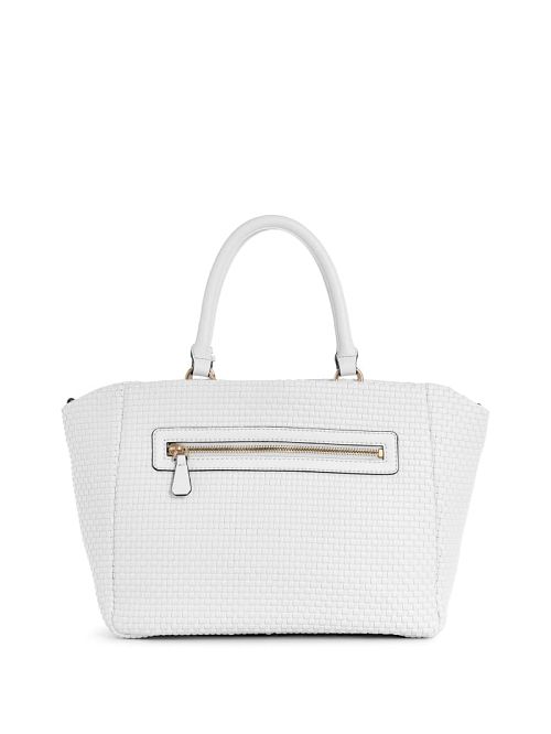 Guess Etel Woven Girlfriend Satchel Wit | GUESS-SN29212