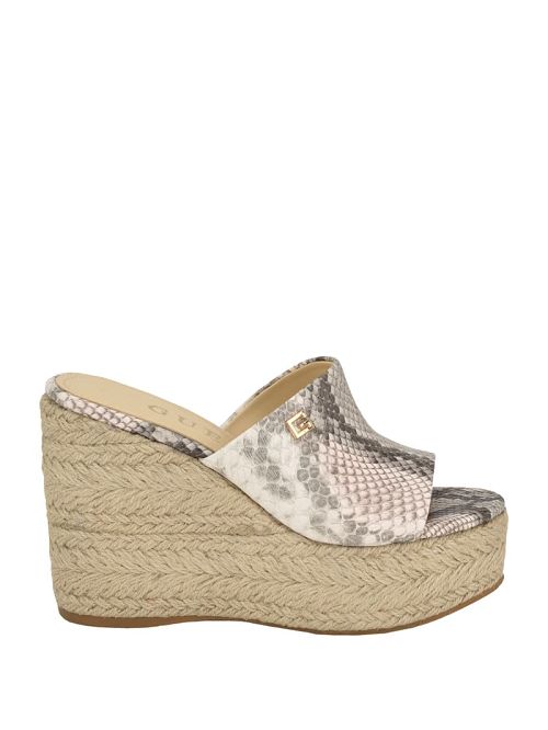 Guess Evba Embossed Espadrille Sandals Beige | GUESS-SN29762
