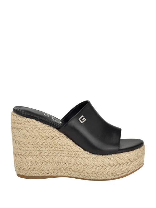 Guess Evba Embossed Espadrille Sandals Zwart | GUESS-SN29751
