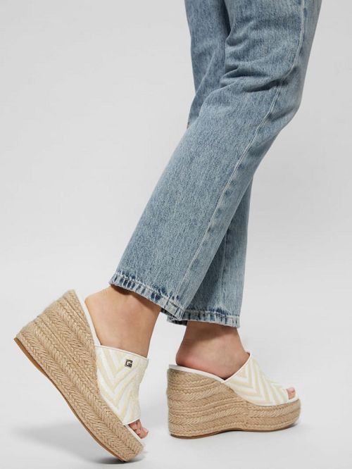 Guess Evba Espadrille Wedges Wit | GUESS-SN29755